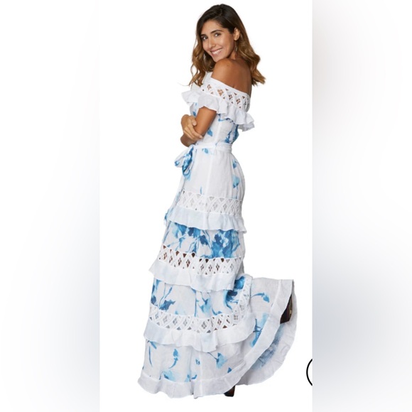 Queen Moda Positano Linen Maxi Dress - Picture 2 of 7